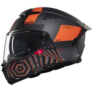 Casque moto modulable MT Atom 2 SV Strange gris-noir-orange