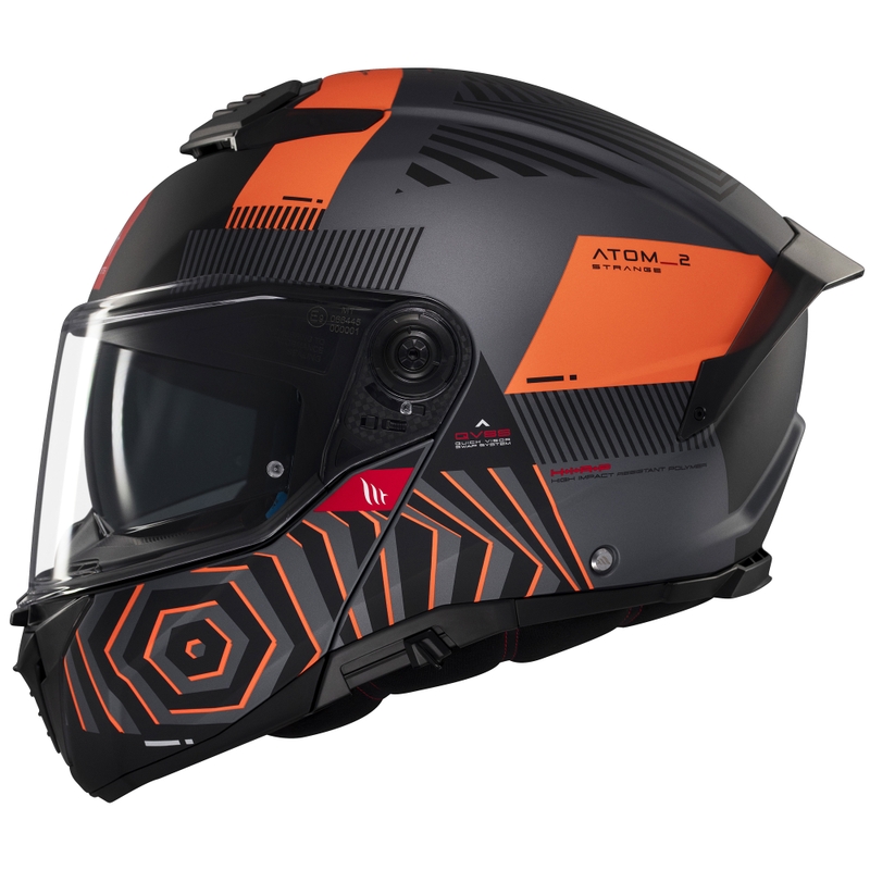 Casque moto modulable MT Atom 2 SV Strange gris-noir-orange