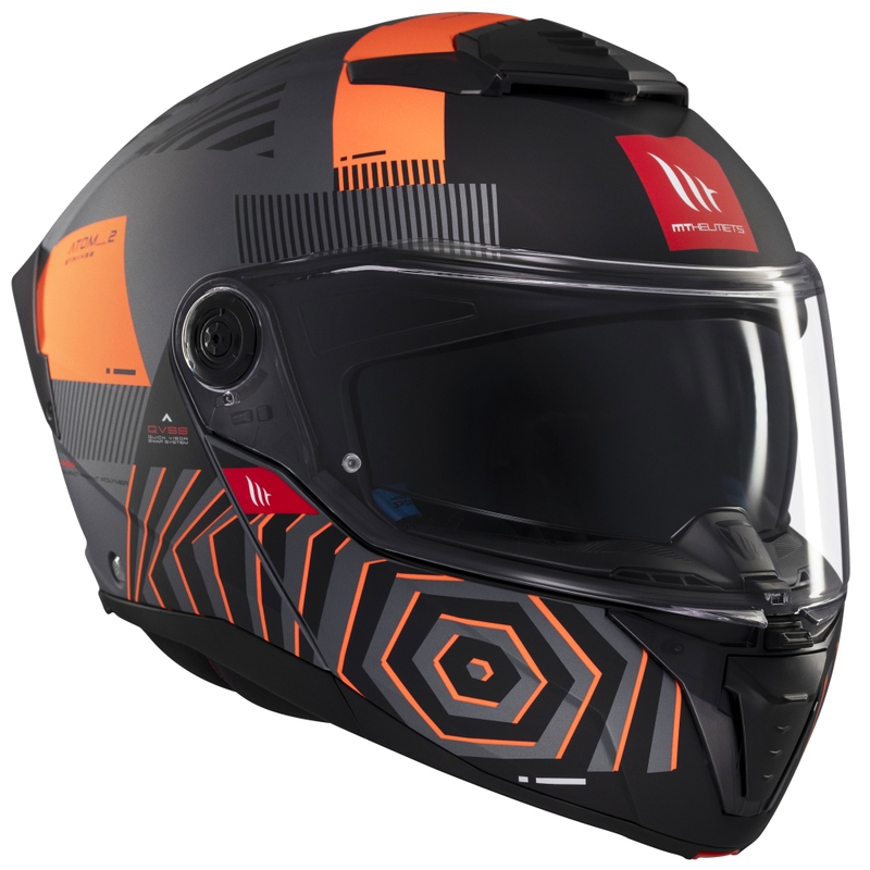 Casque moto modulable MT Atom 2 SV Strange gris-noir-orange
