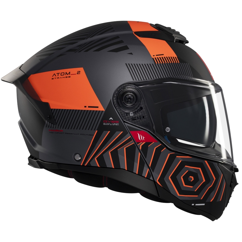Casque moto modulable MT Atom 2 SV Strange gris-noir-orange