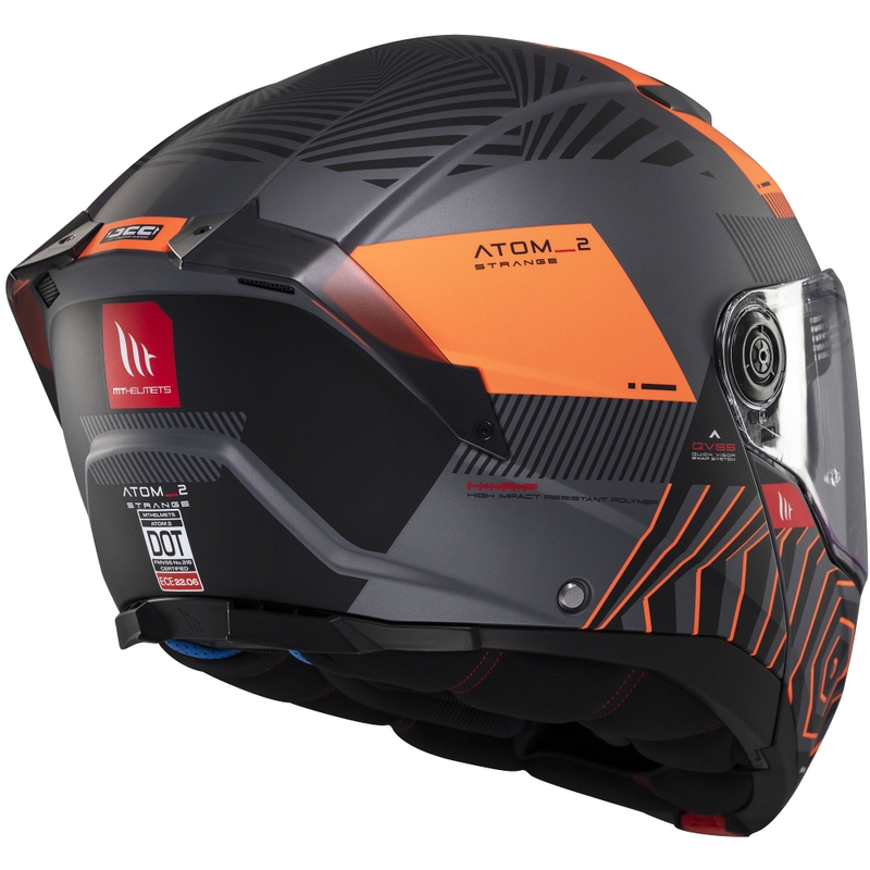 Casque moto modulable MT Atom 2 SV Strange gris-noir-orange