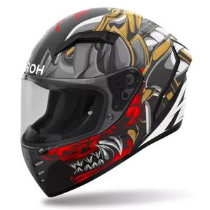 Casque moto intégral Airoh Connor Samurai noir-rouge-marron-gris mat
