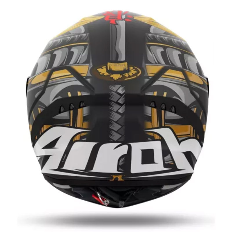 Casque moto intégral Airoh Connor Samurai noir-rouge-marron-gris mat