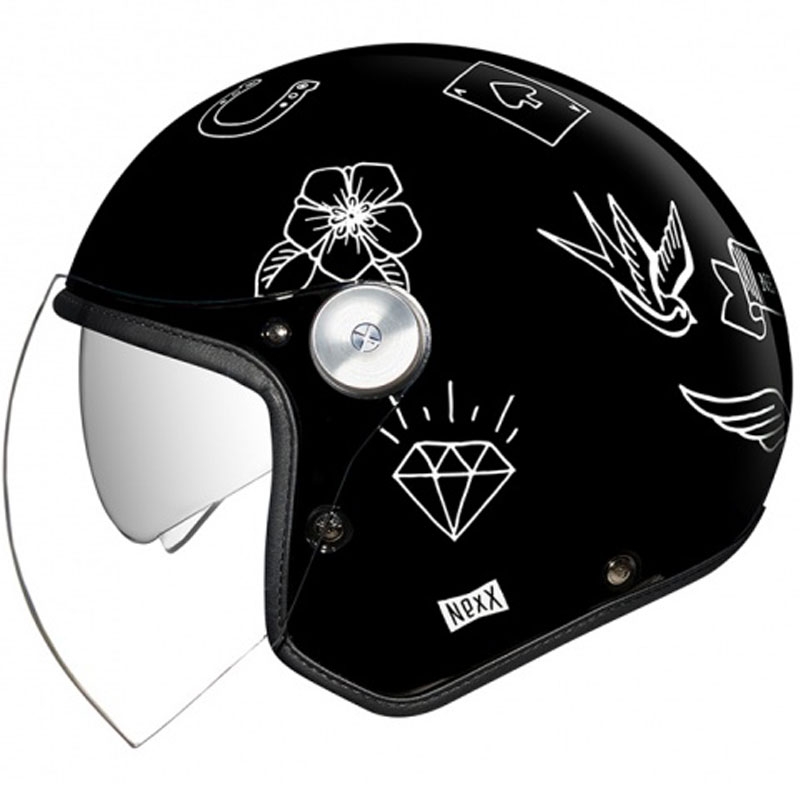 Casque ouvert Nexx X.G30 Tattoo noir et blanc