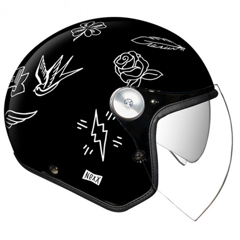 Casque ouvert Nexx X.G30 Tattoo noir et blanc