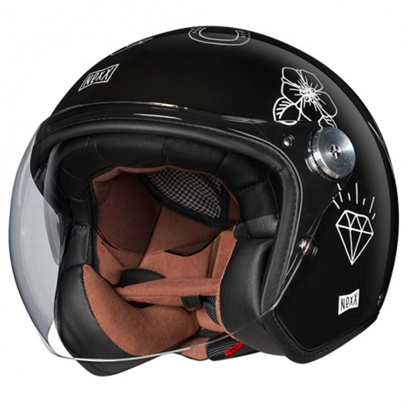 Casque ouvert Nexx X.G30 Tattoo noir et blanc
