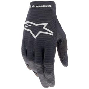 Gants de motocross Alpinestars Radar pour enfant, noir et argent
