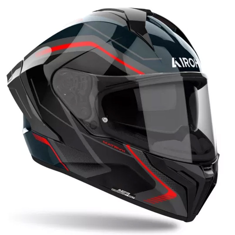 Casque moto intégral Airoh MATRYX Wide noir-gris-rouge