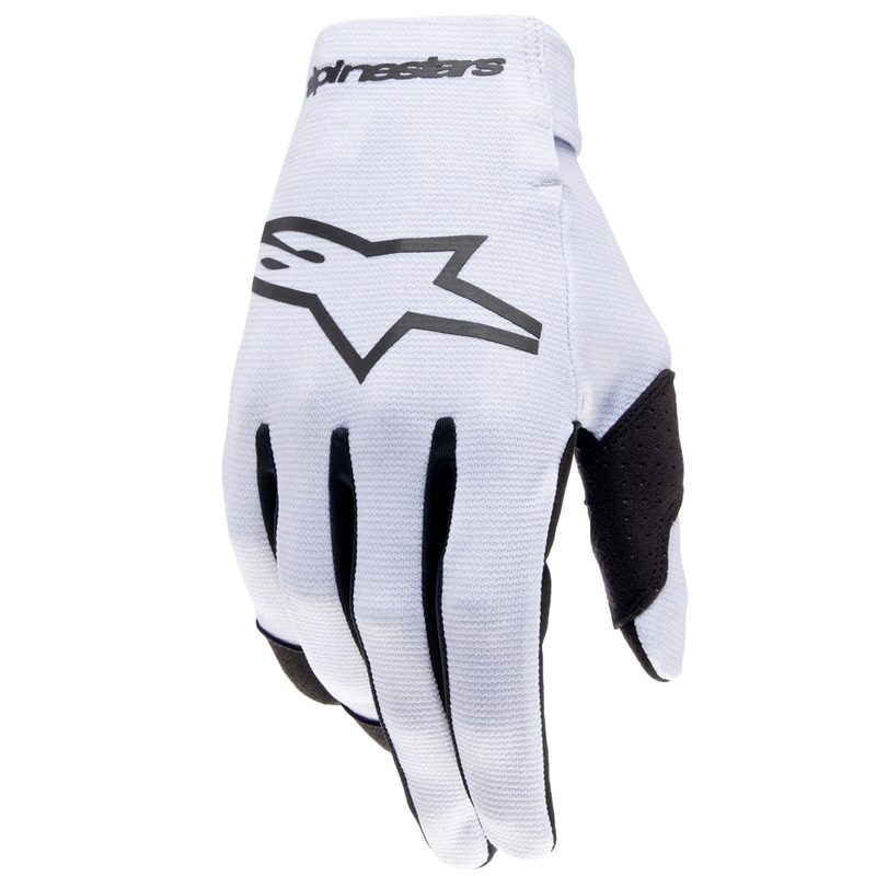 Gants de motocross Alpinestars Radar pour enfant, gris clair et noir