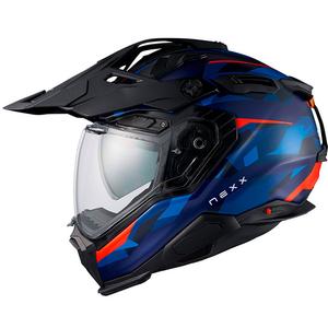 Casque d'enduro pour moto Nexx X.WED3 Trailmania bleu-rouge