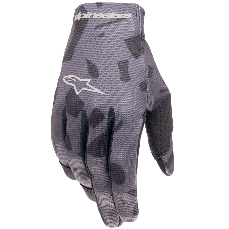 Gants de motocross Alpinestars Radar pour enfant, gris camouflage et noir