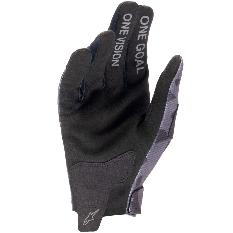 Gants de motocross Alpinestars Radar pour enfant, gris camouflage et noir