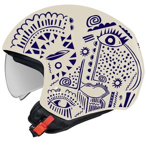 Casque moto ouvert NEXX Y.10 Artville crème-bleu