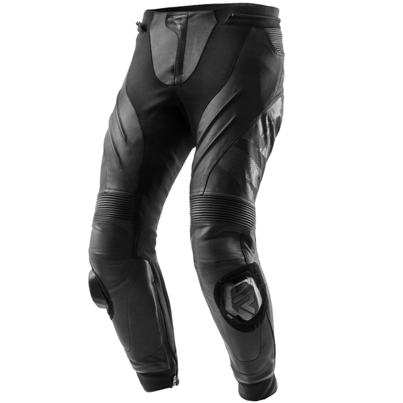 Pantalon de moto en cuir noir Rebelhorn Inferno
