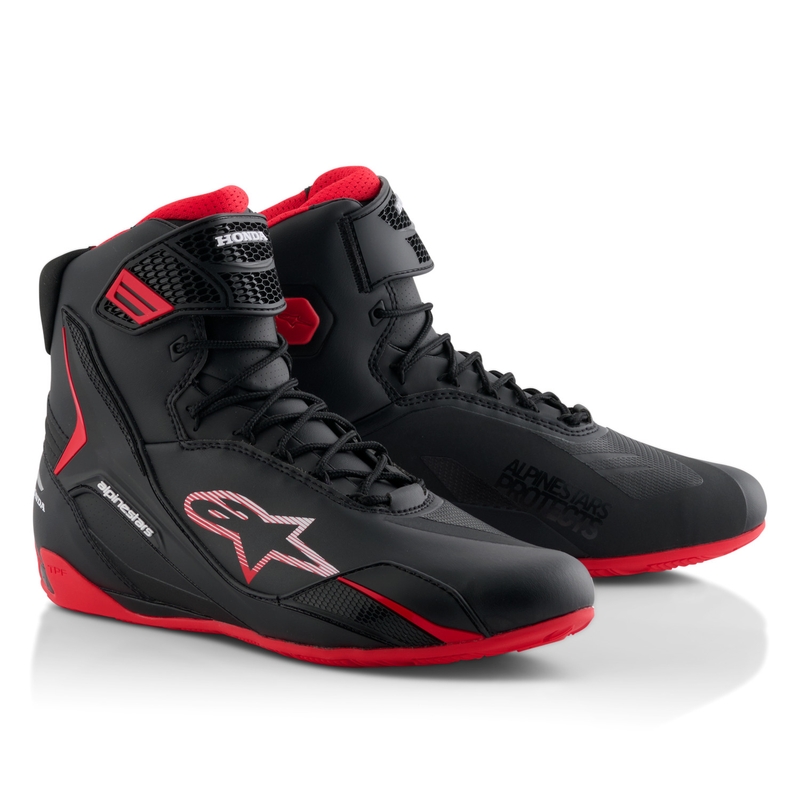 Bottes moto Alpinestars Faster-4 collection HONDA noir et rouge