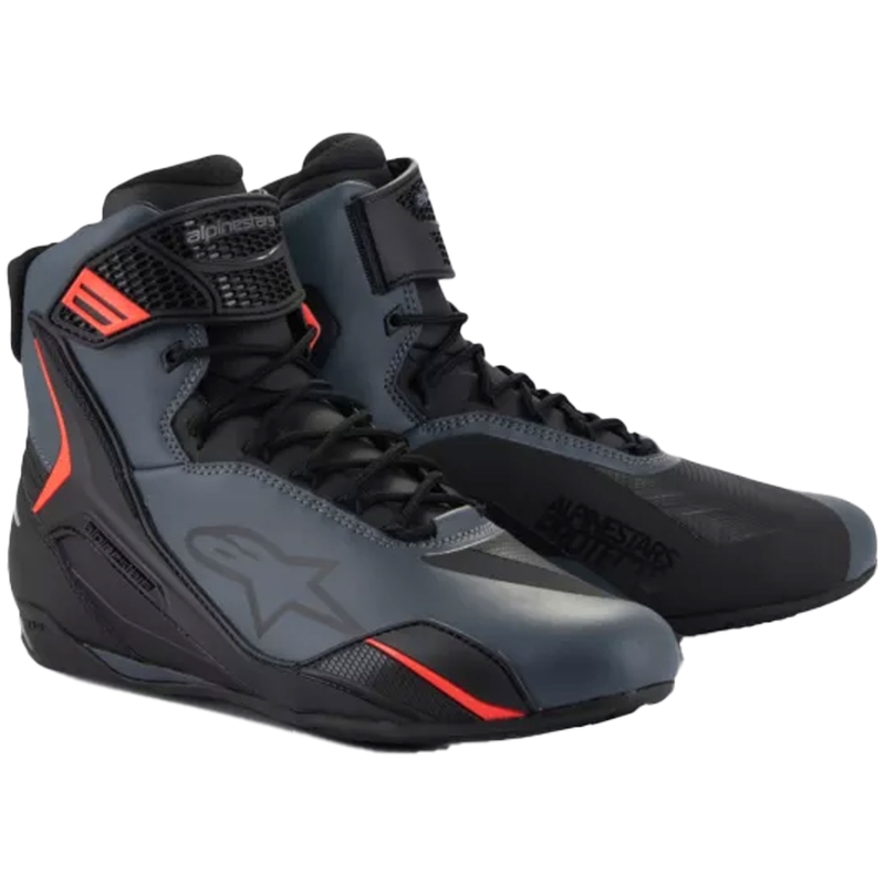 Bottes moto Alpinestars Faster-4 noir-gris-rouge fluo