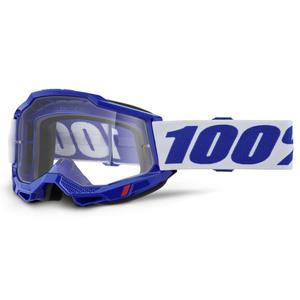 Lunettes de motocross 100% ACCURI 2 bleues avec plexiglas transparent