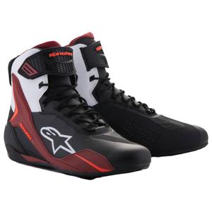 Bottes de moto Alpinestars Faster-4 noir-blanc-rouge foncé