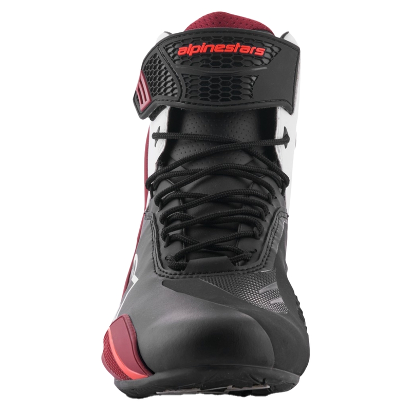 Bottes de moto Alpinestars Faster-4 noir-blanc-rouge foncé
