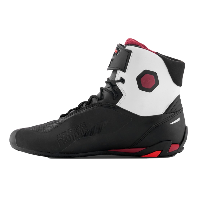 Bottes de moto Alpinestars Faster-4 noir-blanc-rouge foncé