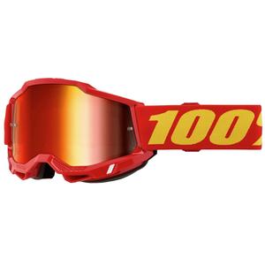 Lunettes de motocross pour enfants 100% ACCURI 2 rouge avec plexiglas miroir rouge