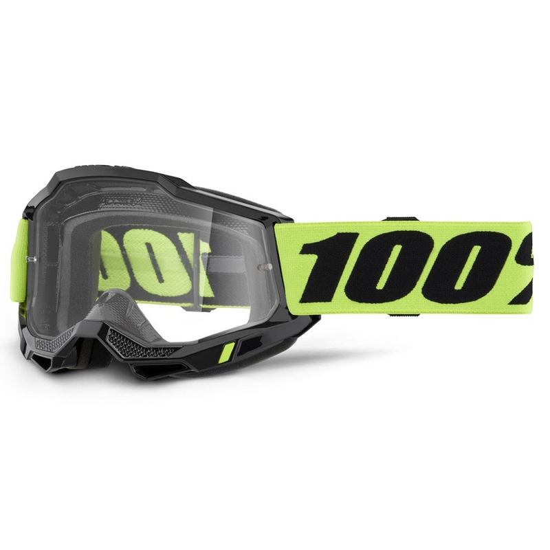 Lunettes de motocross pour enfants 100% ACCURI 2 USA jaune avec plexiglas transparent