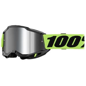 Lunettes de motocross pour enfants 100% ACCURI 2 USA jaune avec plexiglas miroir argenté