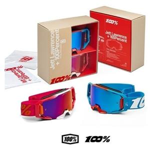 Ensemble de lunettes de motocross 100 % Armatic Jett Lawrence LE rose-bleu