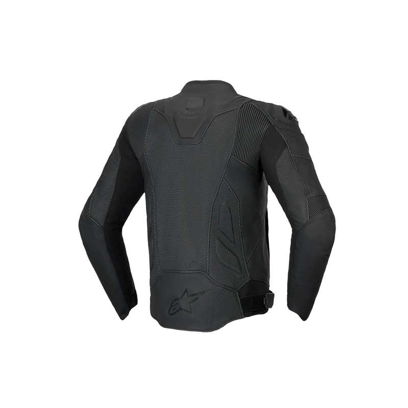 Blouson moto en cuir Alpinestars Dusk Airflow noir-noir