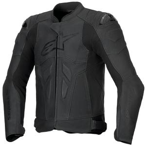 Blouson moto en cuir Alpinestars Dusk Airflow noir-noir