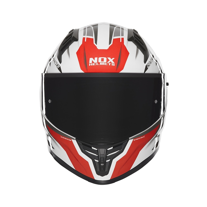 Casque moto intégral NOX N401 Crower blanc-noir-rouge