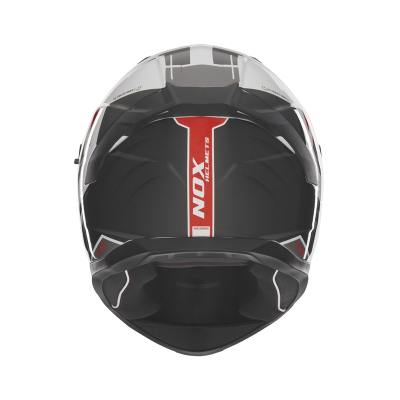 Casque moto intégral NOX N401 Crower blanc-noir-rouge