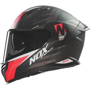 Casque moto intégral NOX N401 Crower noir-rouge mat