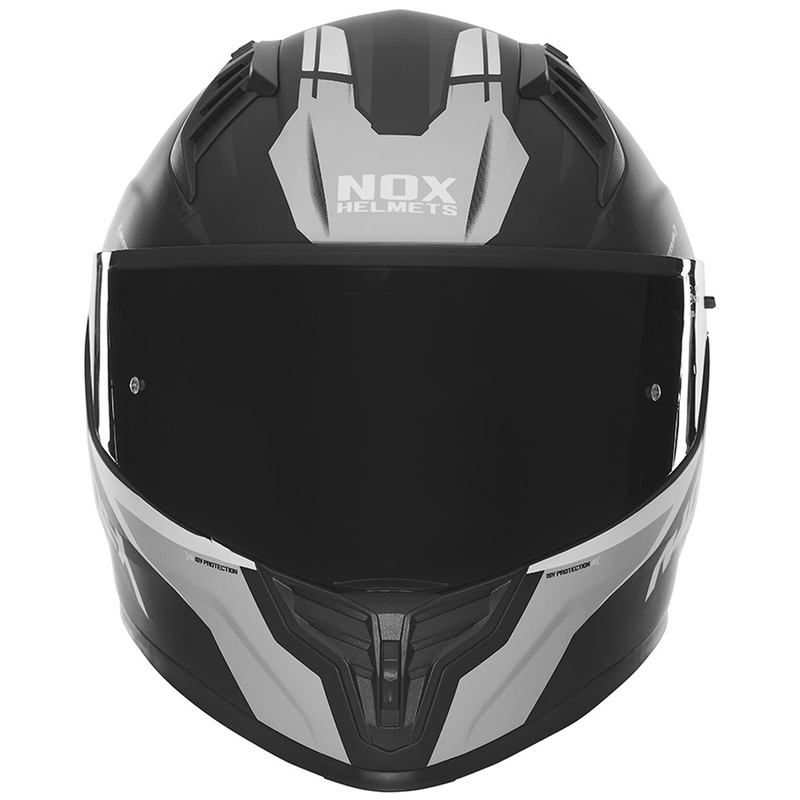 Casque moto intégral NOX N401 Crower noir mat-argent