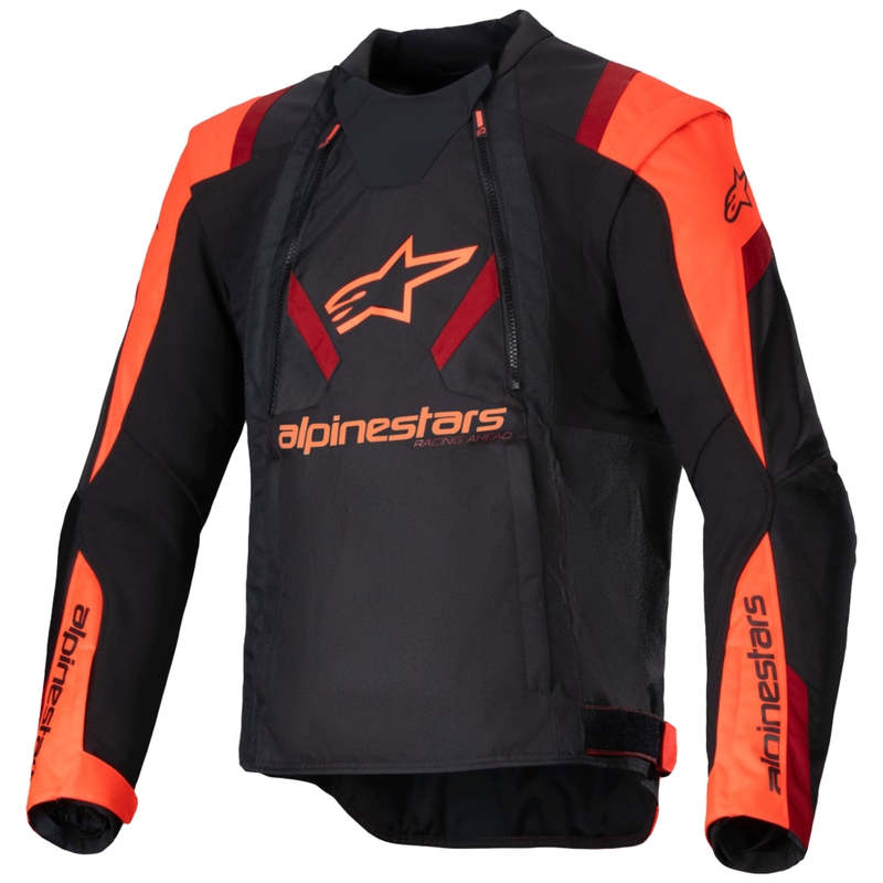 Blouson moto Alpinestars T-Stunt Air noir-rouge fluo-rouge