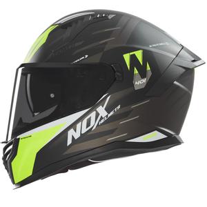Casque moto intégral NOX N401 Crower noir mat-jaune fluo