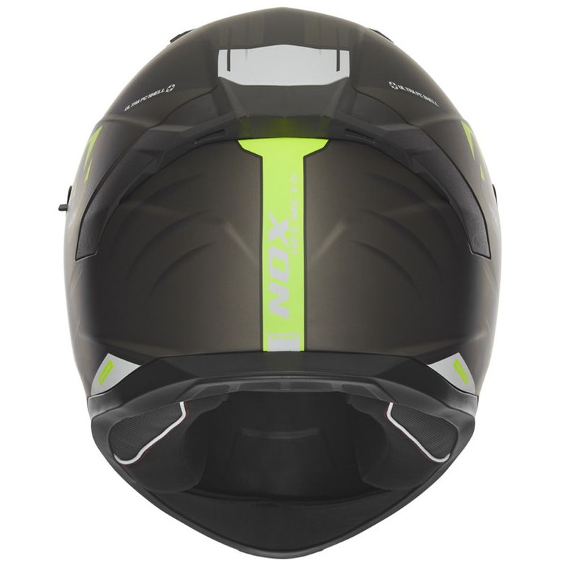 Casque moto intégral NOX N401 Crower noir mat-jaune fluo