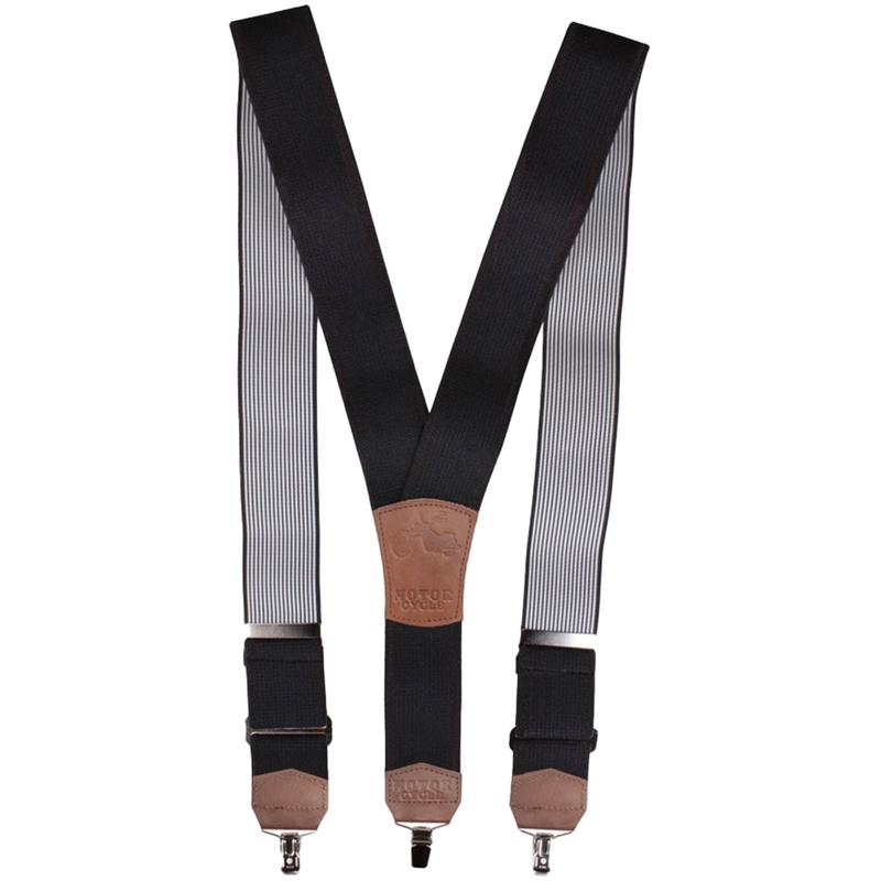 Bretelles avec motif Moto sans rivets noir