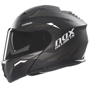 Casque moto modulable NOX N968 Ultra noir mat-blanc