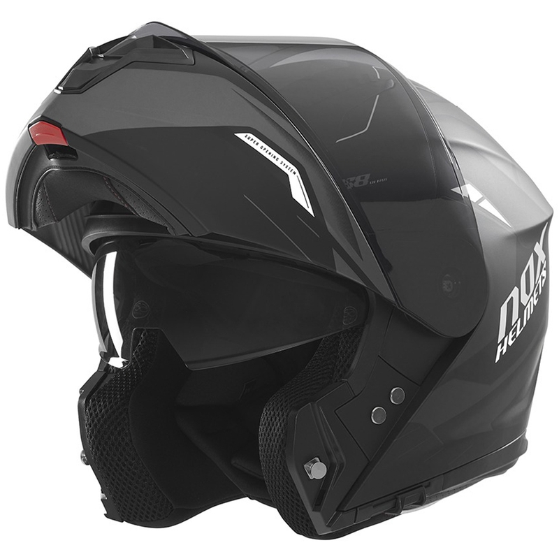 Casque de moto modulable NOX N968 Ultra noir mat et blanc