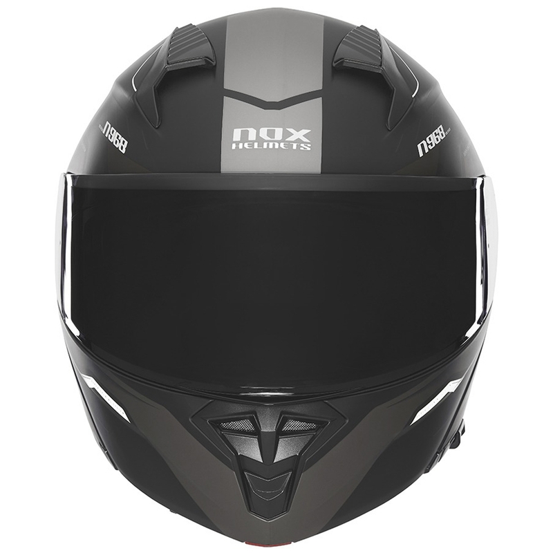 Casque de moto modulable NOX N968 Ultra noir mat et blanc