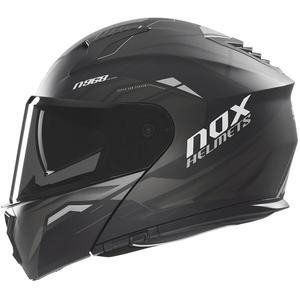 Casque de moto modulable NOX N968 Ultra, noir mat et titane