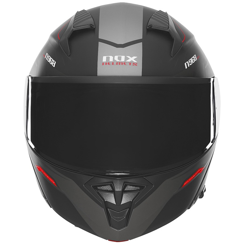 Casque moto modulable NOX N968 Ultra noir-rouge mat
