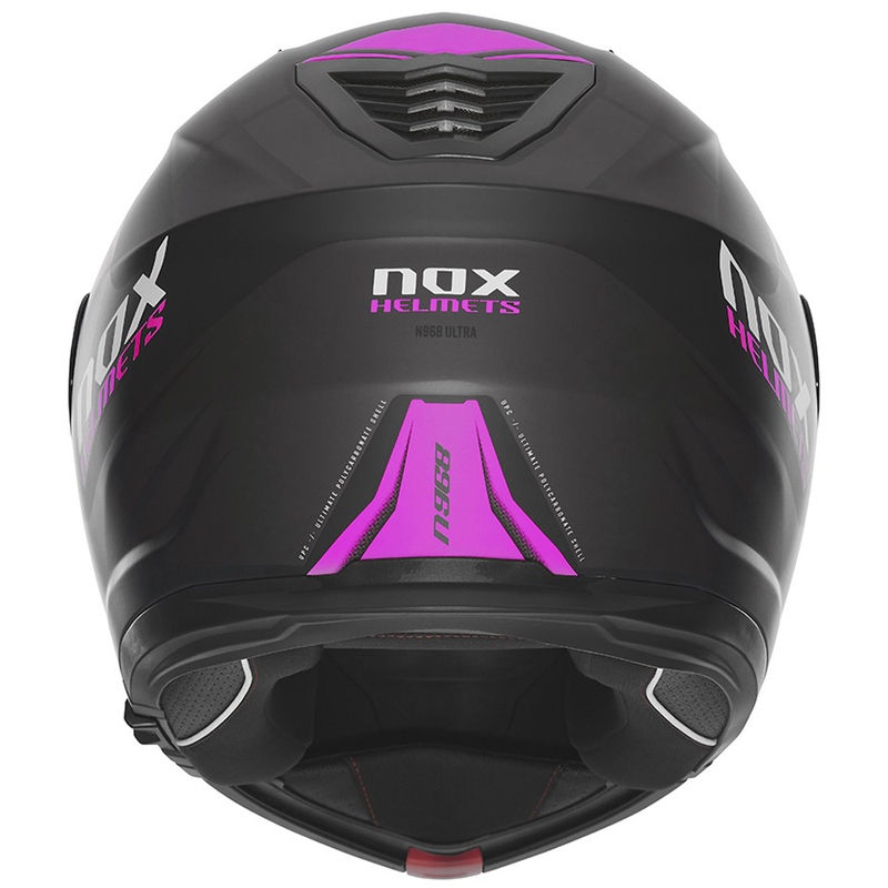 Casque moto modulable NOX N968 Ultra noir-rose mat
