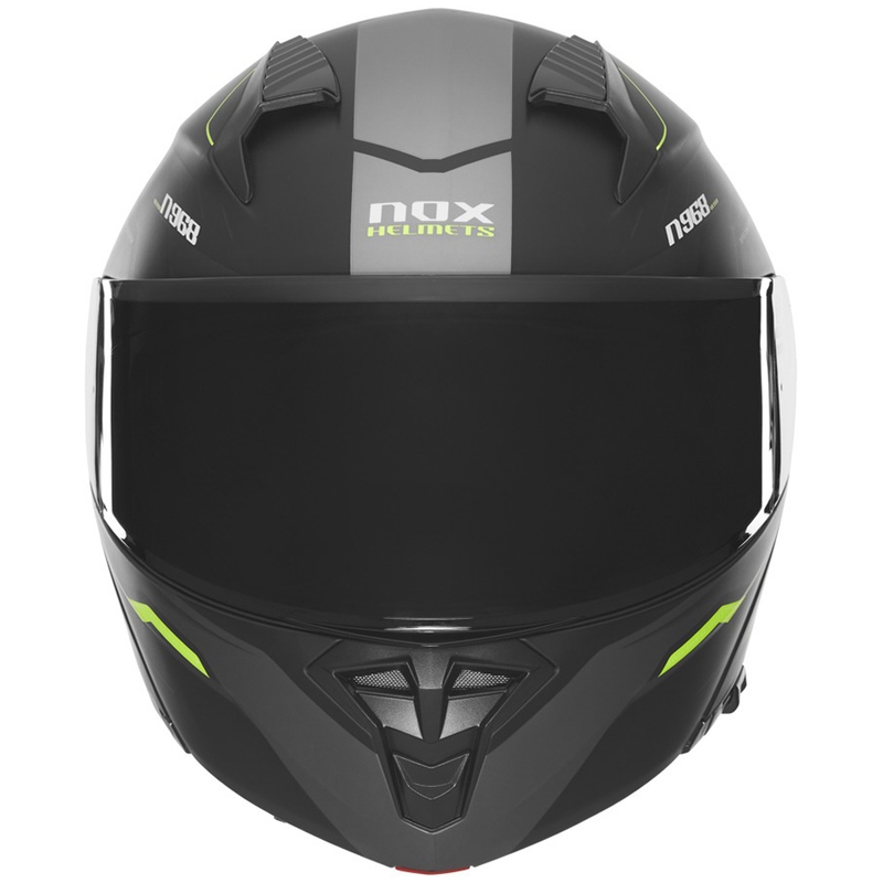 Casque moto modulable NOX N968 Ultra noir mat-jaune fluo