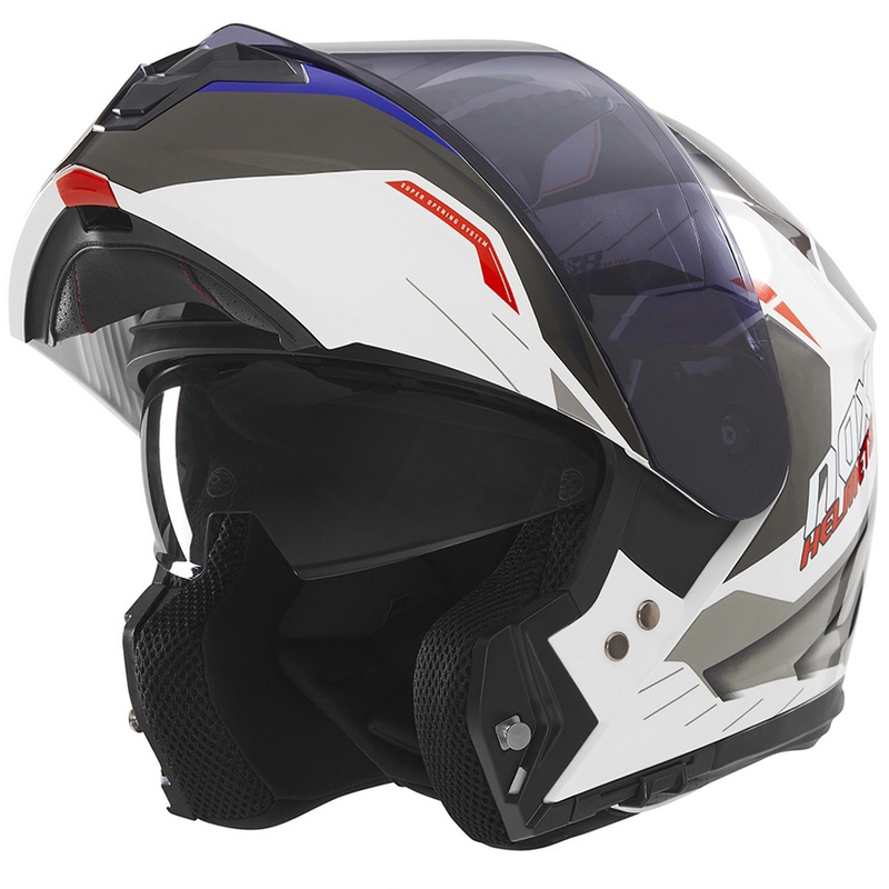Casque moto modulable NOX N968 Ultra blanc-gris