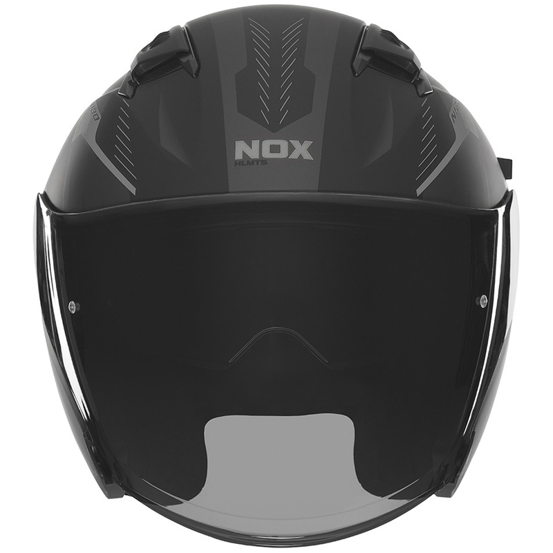 Casque moto jet NOX N130 Myst noir mat-argent