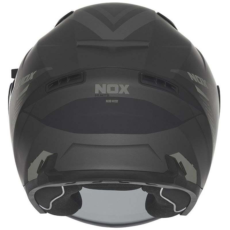 Casque moto jet NOX N130 Myst noir mat-argent