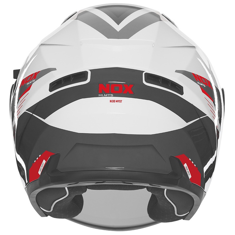 Casque moto jet NOX N130 Myst blanc-noir-rouge