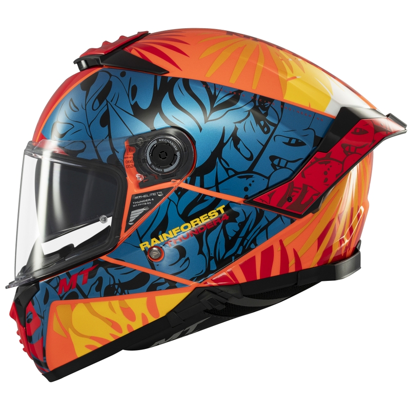 Casque intégral de moto MT Thunder 4 SV Rainforest bleu-orange